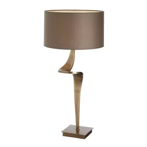 Table Lamp Enzo Antique Brass Inkl Brown Shade 5023L