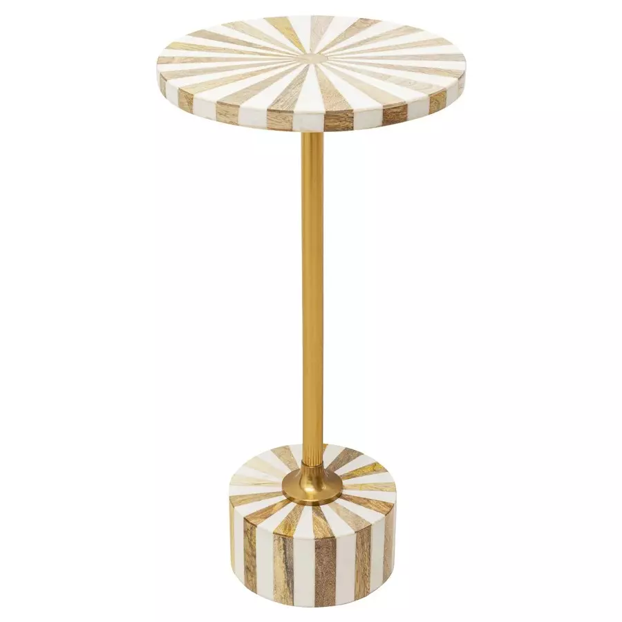 Side Table Domero Cirque Gold/White ø25cm 86571