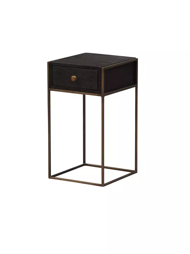 Bedside Table 1 Drawer Black 20812