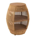 Table Barrel Rattan Bamboo Nat. 61xh79cm 46371 1