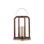 Lanterne Wooden Brown Stainless Steele 728596 2