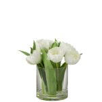 Tulips Vase Round Plexi Glass White L 20x18x22,5cm 22401 3