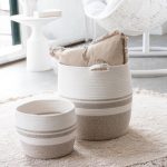 Oppbevaringskurv Nougat/ White 30xh24cm 41769 4