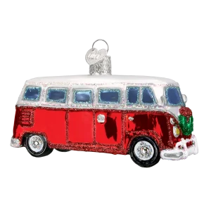 Julekule Hippie Buss, Glass - 10cm